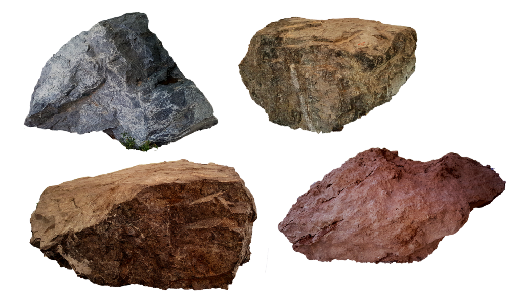 collection of rough mineral rocks