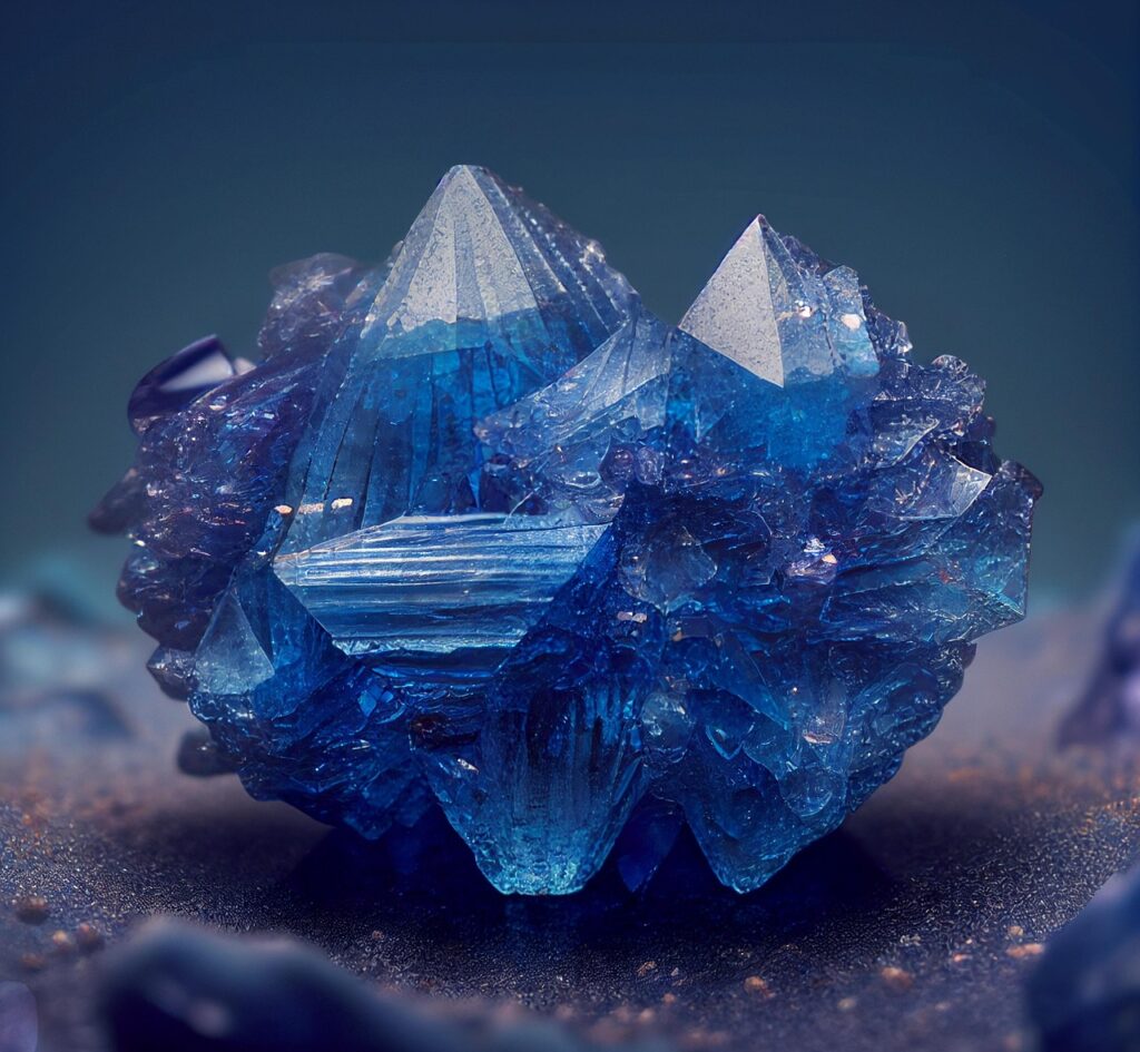 blue crystal mineral specimen
