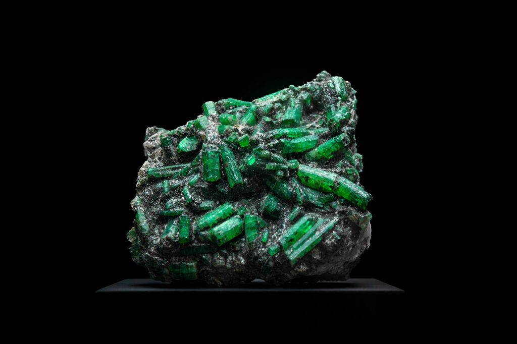 rare green crystal mineral specimen
